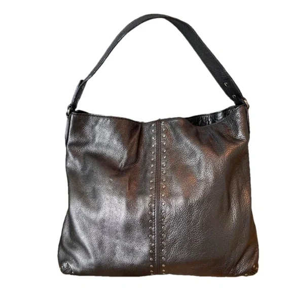 MICHAEL KORS METALLIC LEATHER STUDDED BAG - Picture 1 of 14